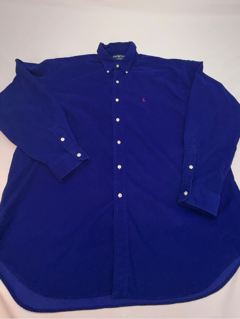 Vintage Ralph Lauren Blake Shirt XXL Blue Corduroy Button Down Pony
